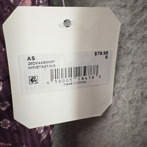 Altar’d State Floral Boho Cottagecore Mini Dress Purple Wine Long Sleeve Small - Picture 12 of 12